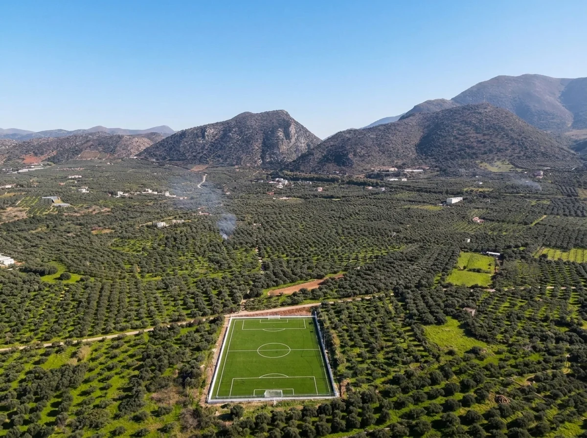 Sisi Football Pitch, Sports facilities project by Lydakis Construction in Sisi, Lasithi, Crete