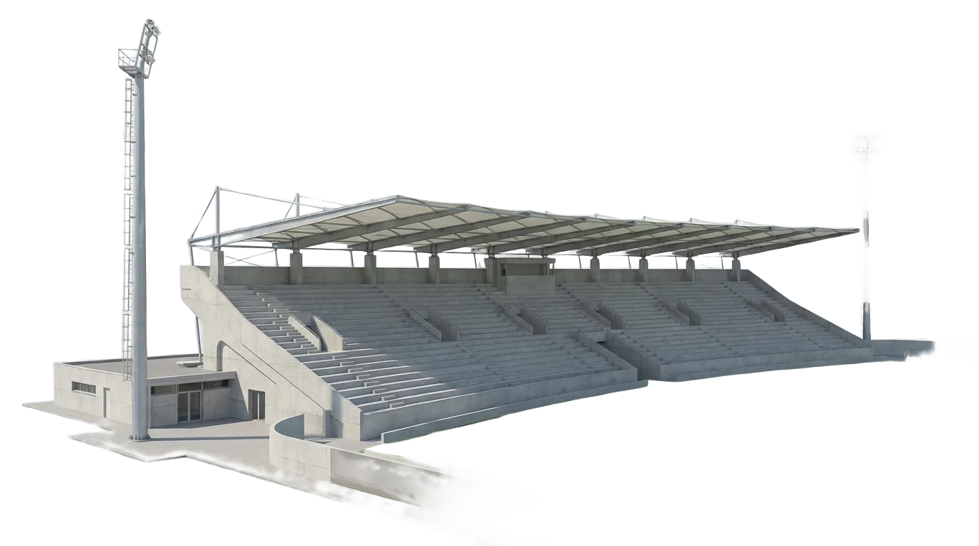 Municipal stadium grandstand constructed by Lydakis in Archanes, Crete