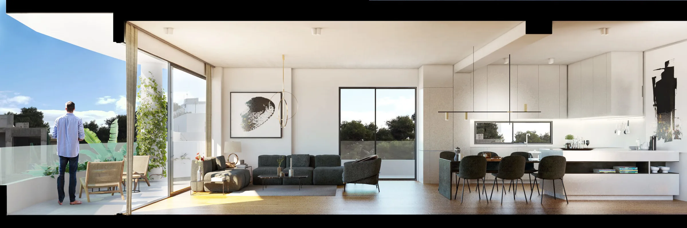 Penthouse living space of B12 Residences with panoramic views