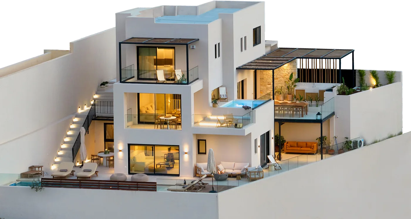 Nook Villa, a private residence built by Lydakis Construction in Crete