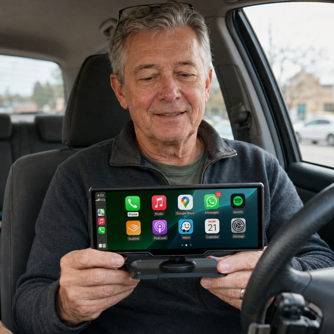 Daniel with his CarPlay screen