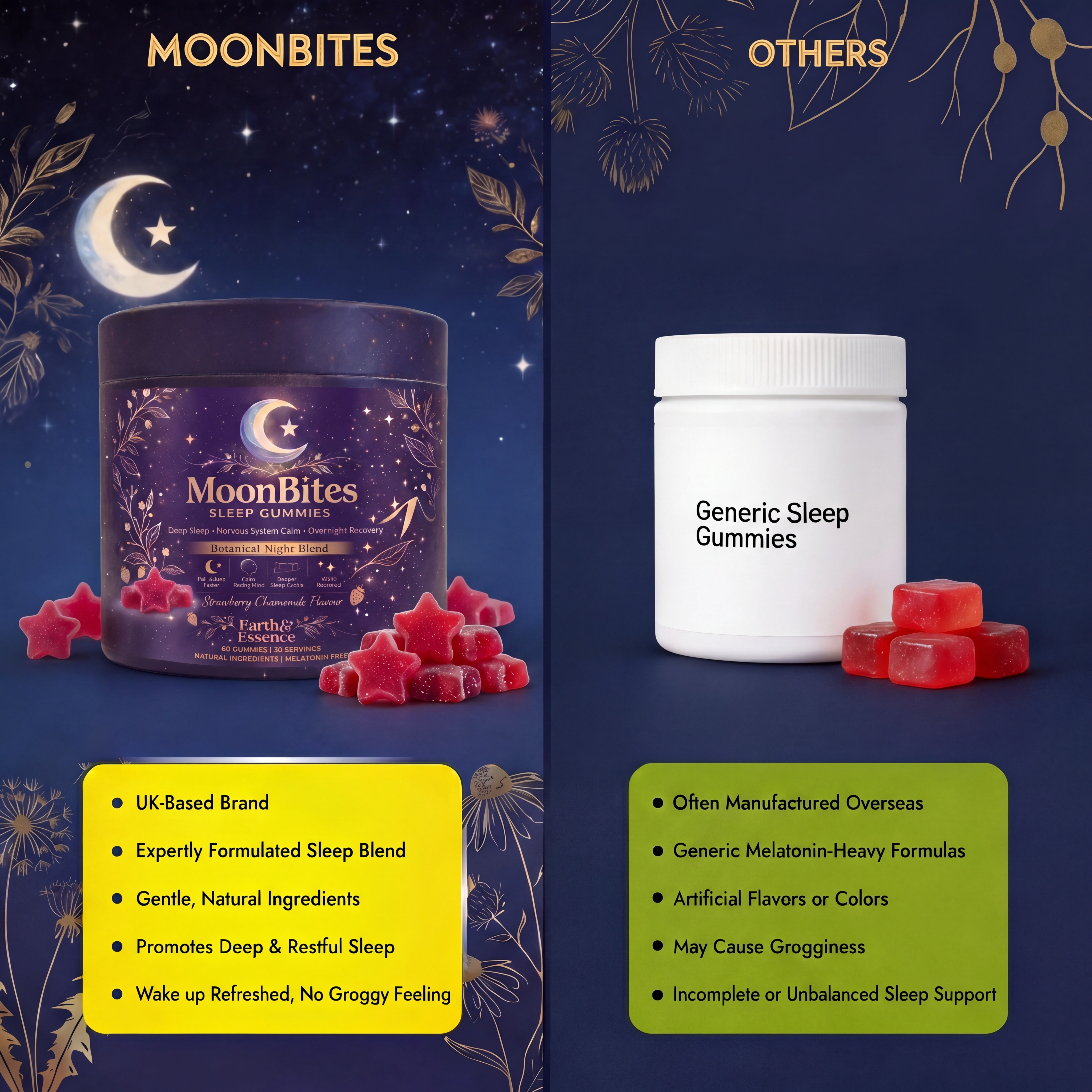 MoonBites compared to other sleep gummies