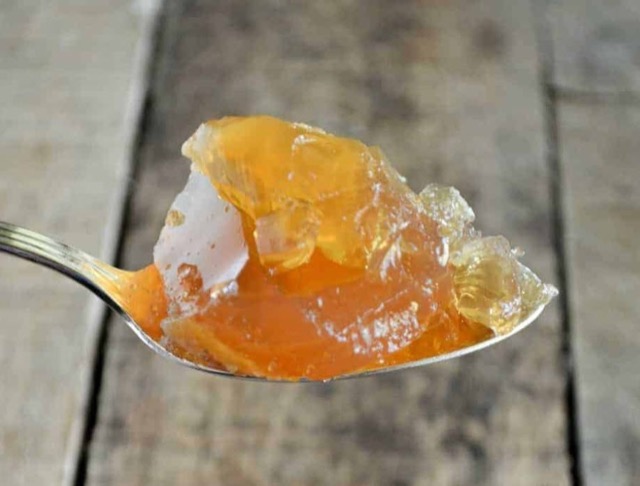 A spoonful of the amber mixture taken before bed