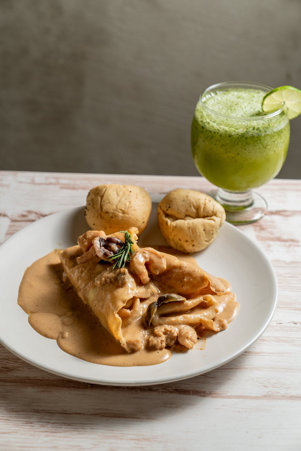 Crepe bañado de la casa