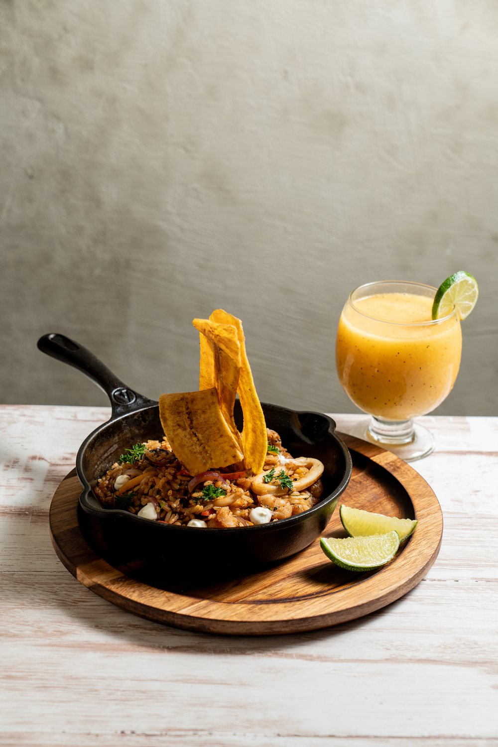 Cazuela y jugo natural