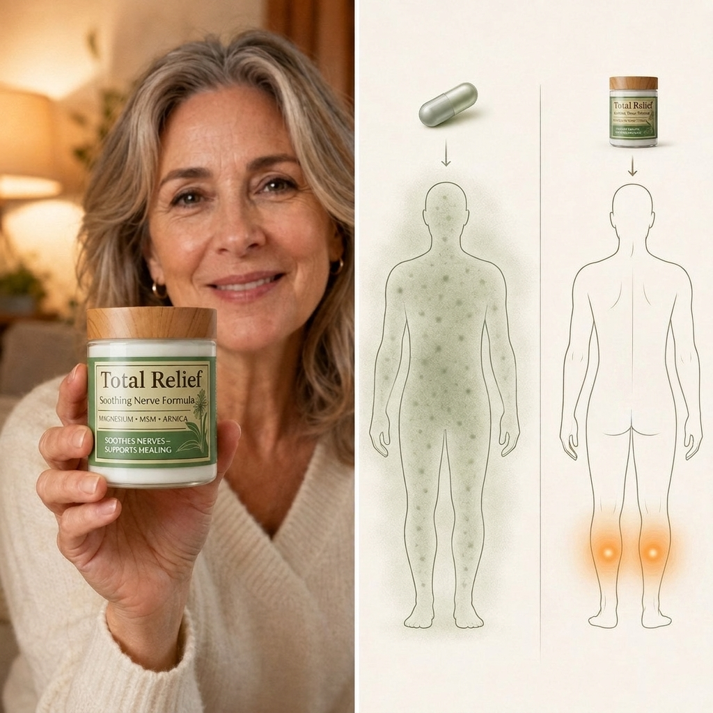Water tablets flush the whole body, while this cream works low on the leg — ankle to calf — where the fluid actually pools