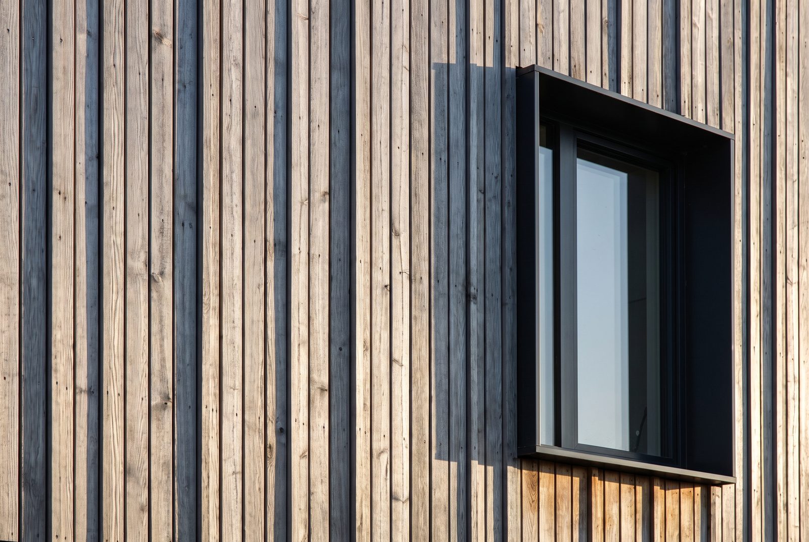 Fassade mit vertikaler Lärchenschalung