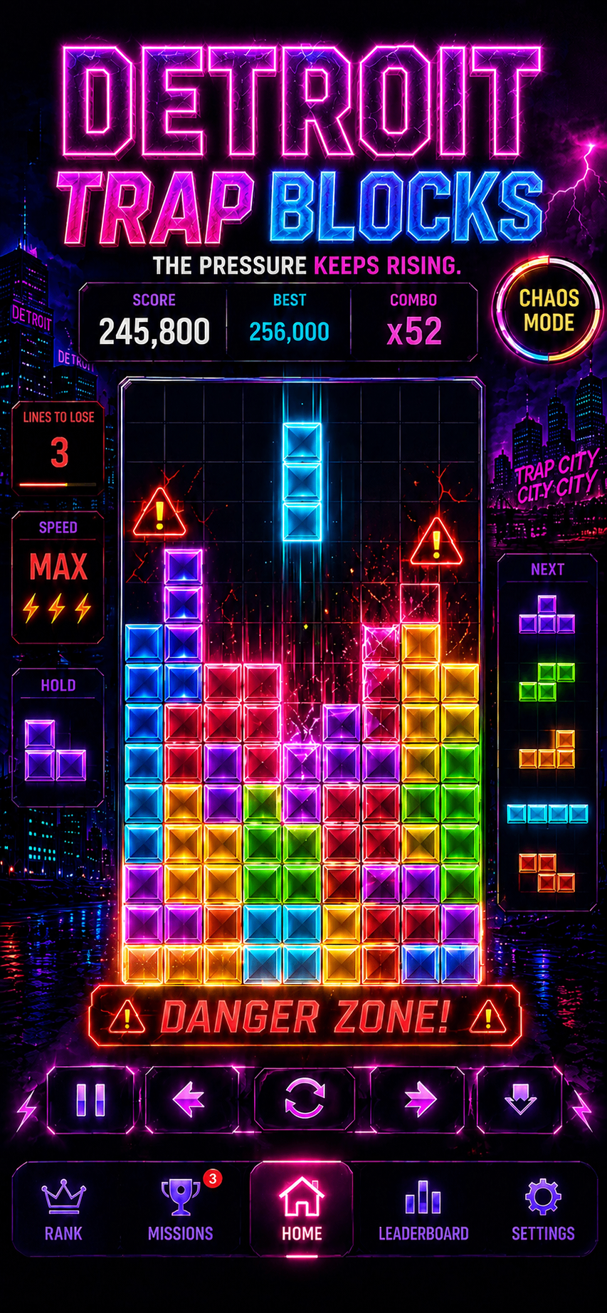 Danger zone gameplay screen