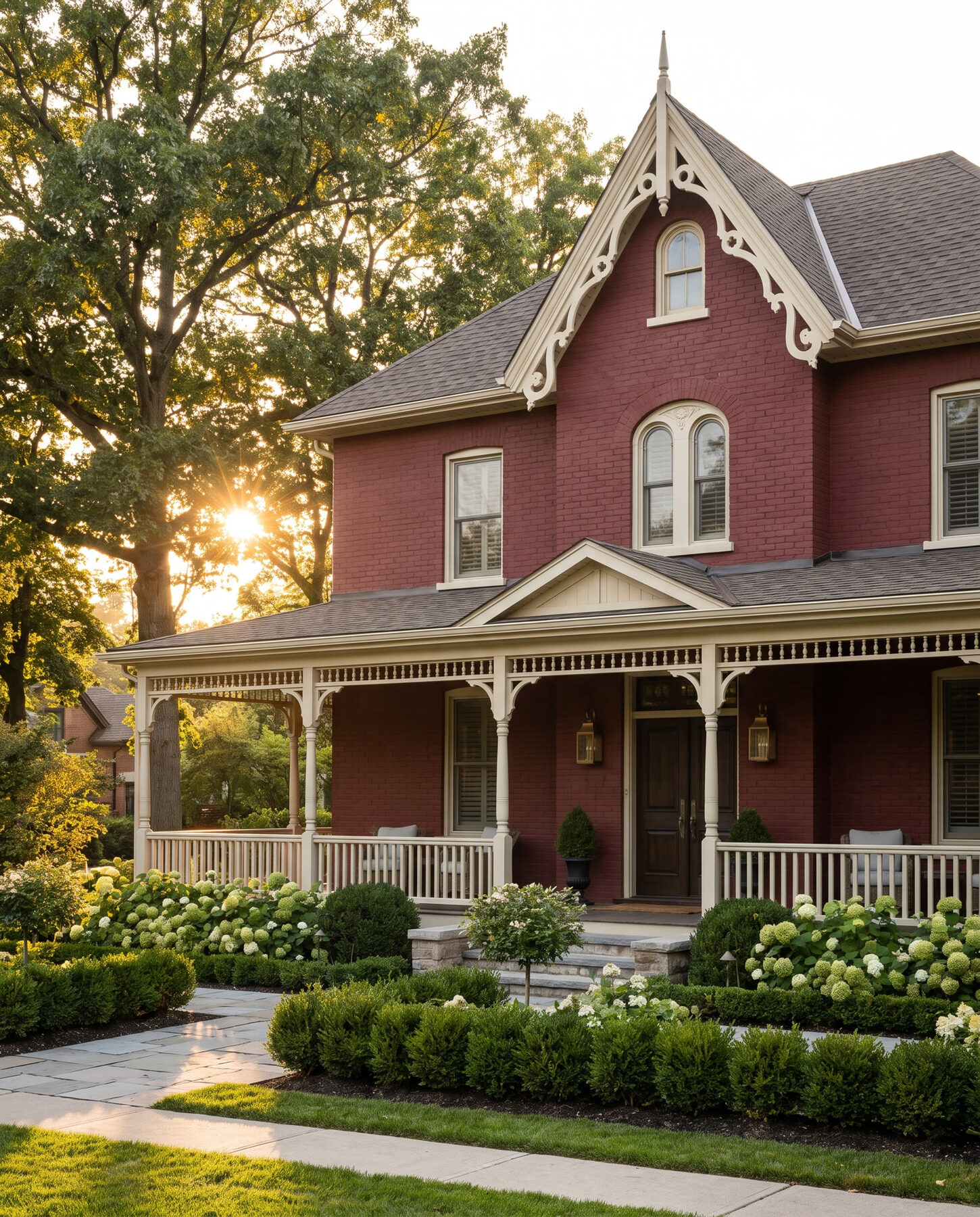 Restored heritage home in Unionville Markham at golden hour