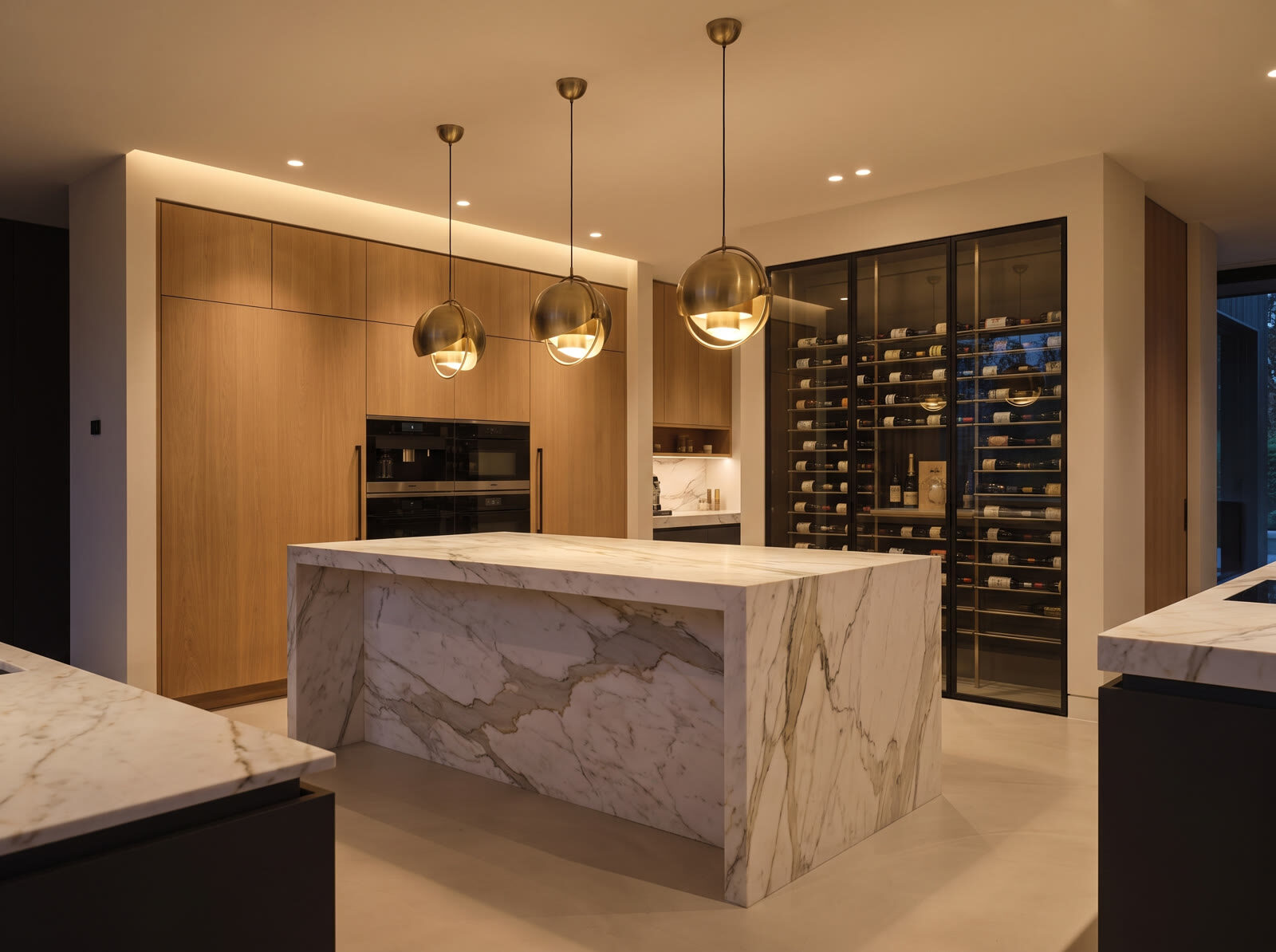Modern kitchen island in a luxury Markham home