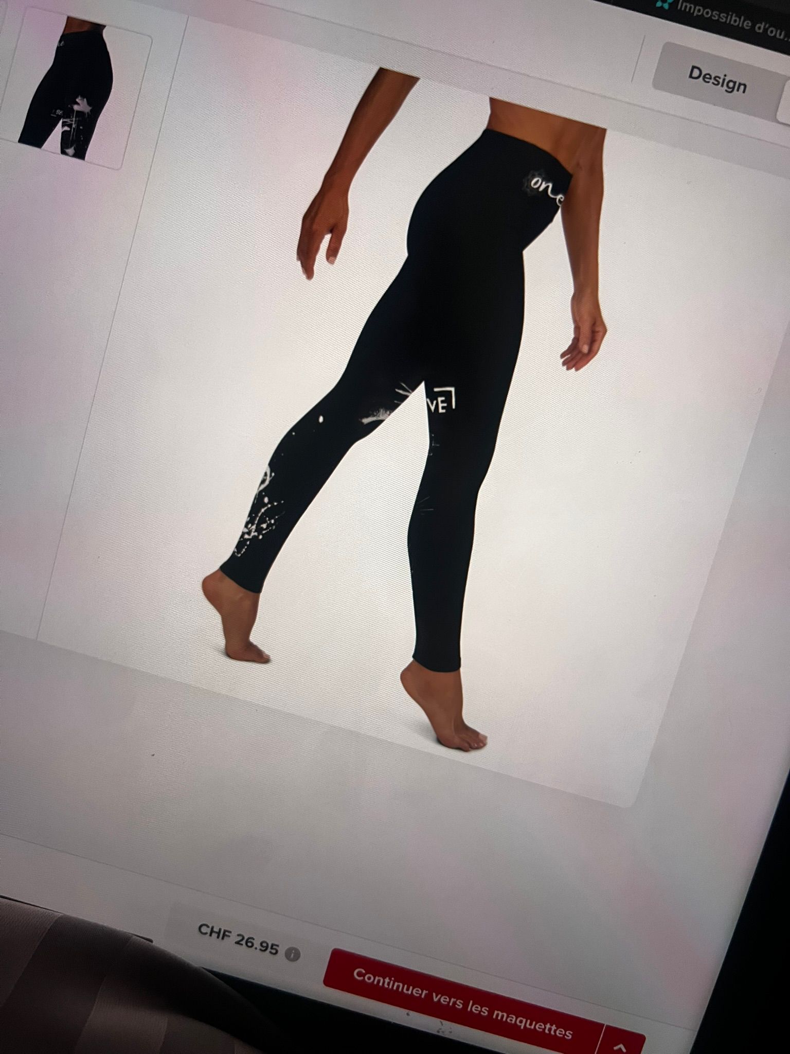 Legging blanc basique avant transformation