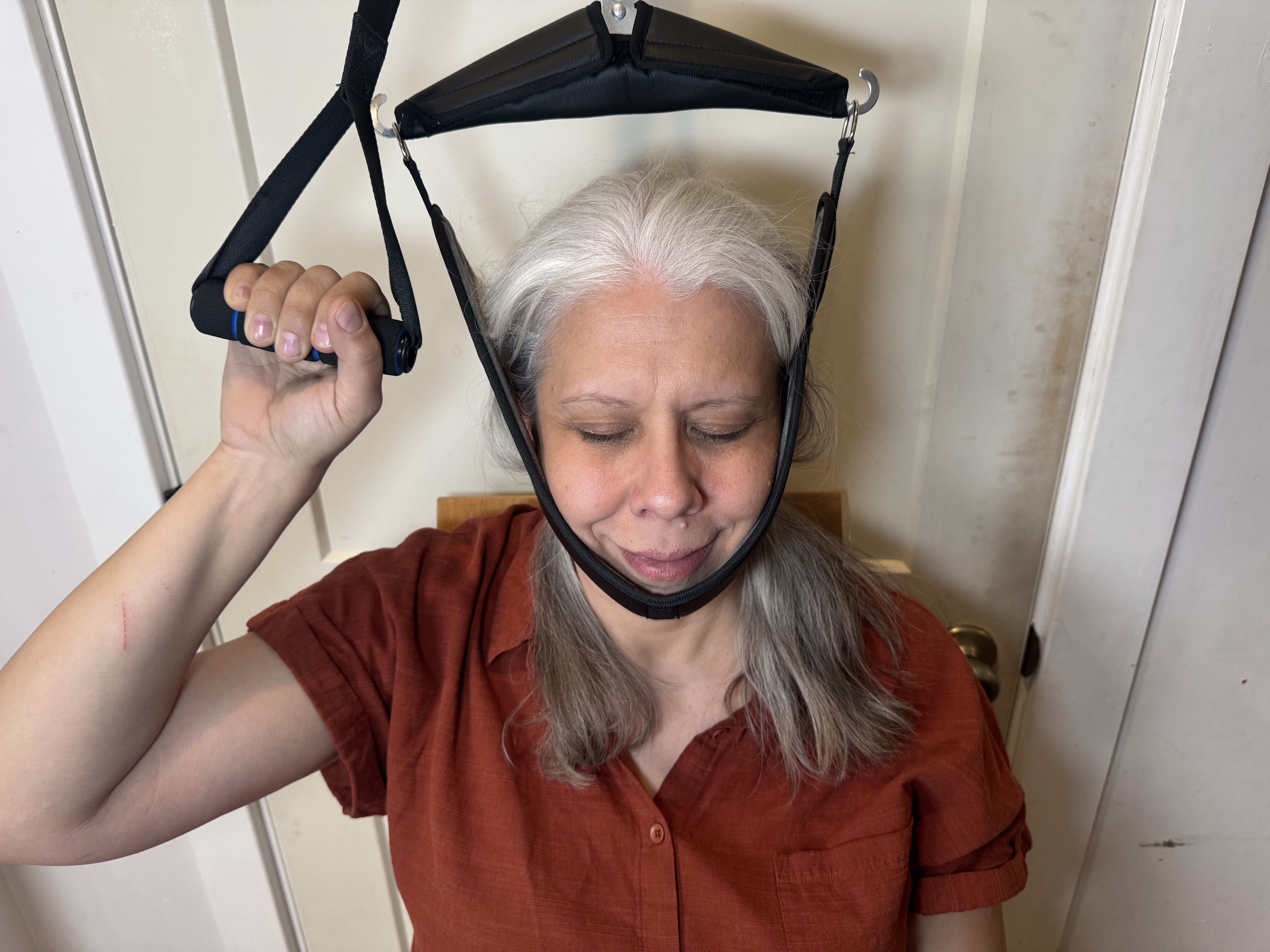 Susan relaxed, using BlisCure at home