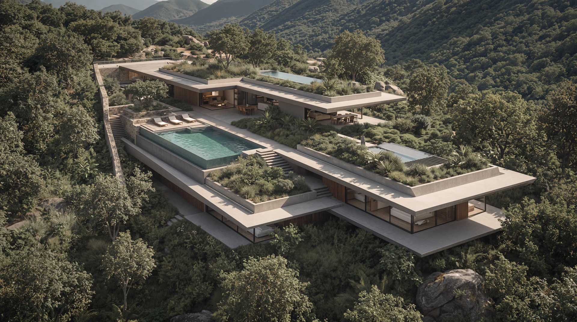Casa Telura · Vista aérea del conjunto