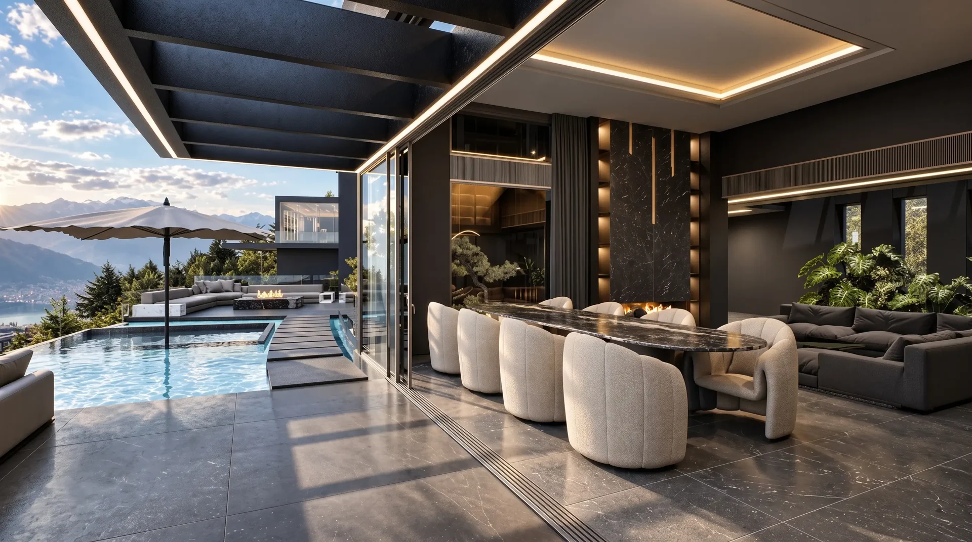 Casa Kale. Comedor hacia la terraza
