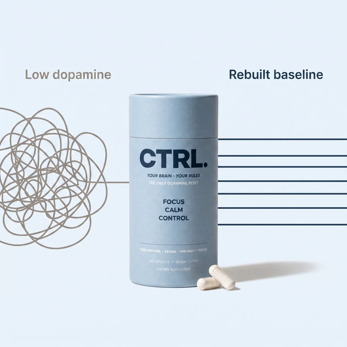 From a low dopamine baseline to a rebuilt one