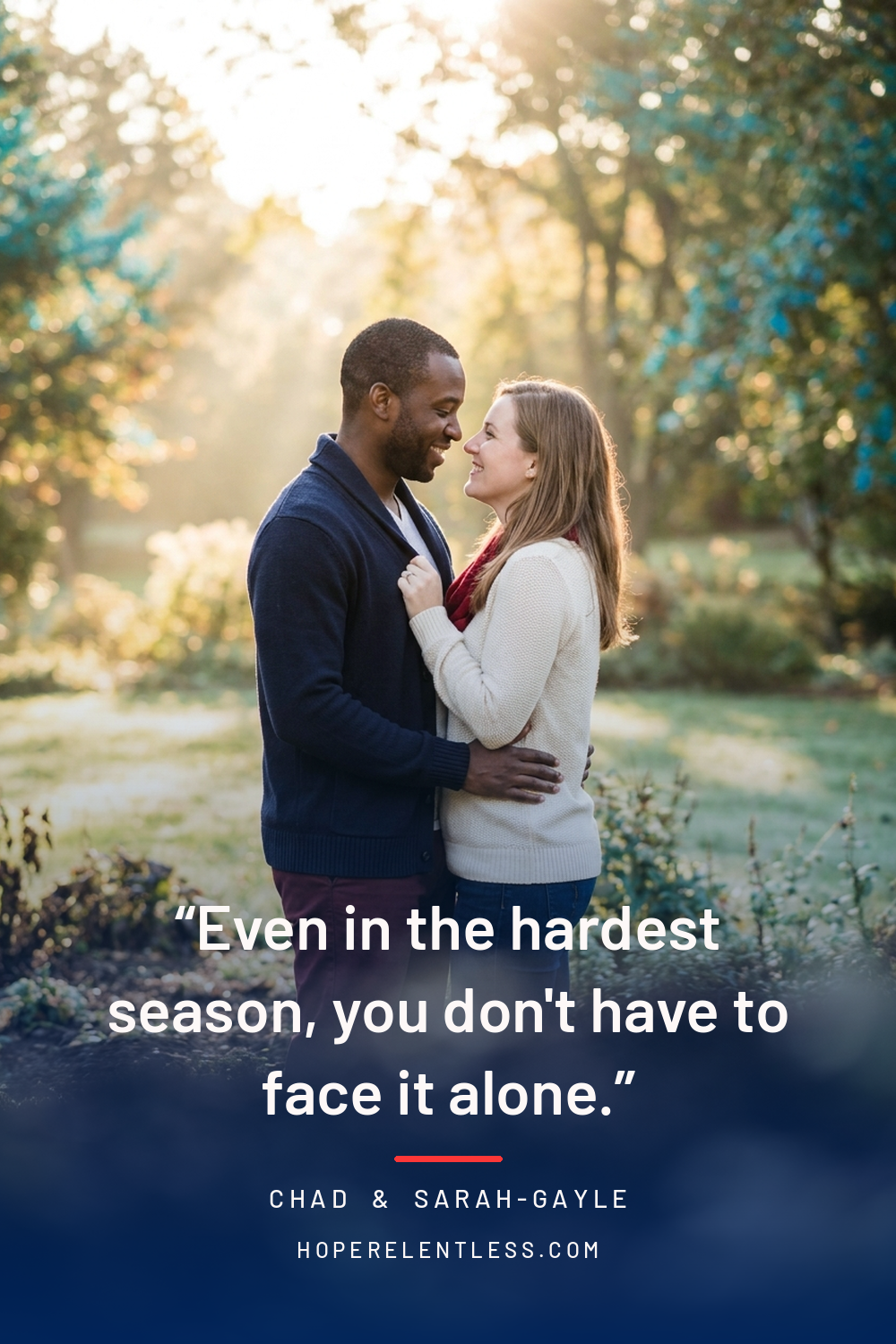 Even in the hardest season, you don't have to face it alone. Christian marriage encouragement from Hope Relentless.