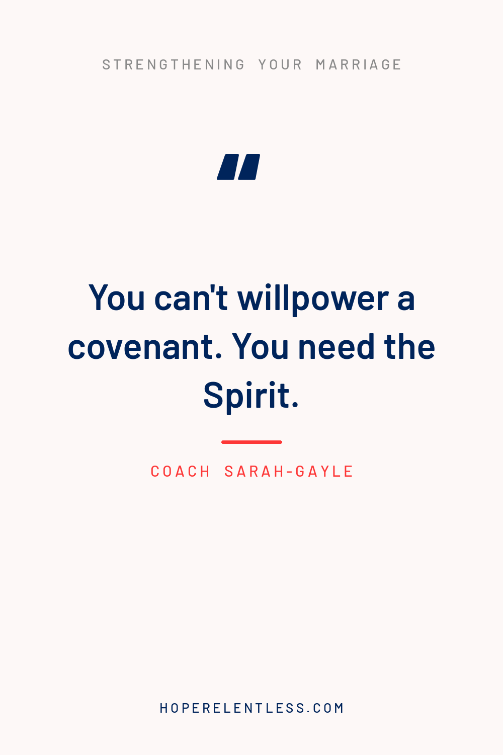 Christian marriage quote: in a covenant marriage you are teammates, not opponents