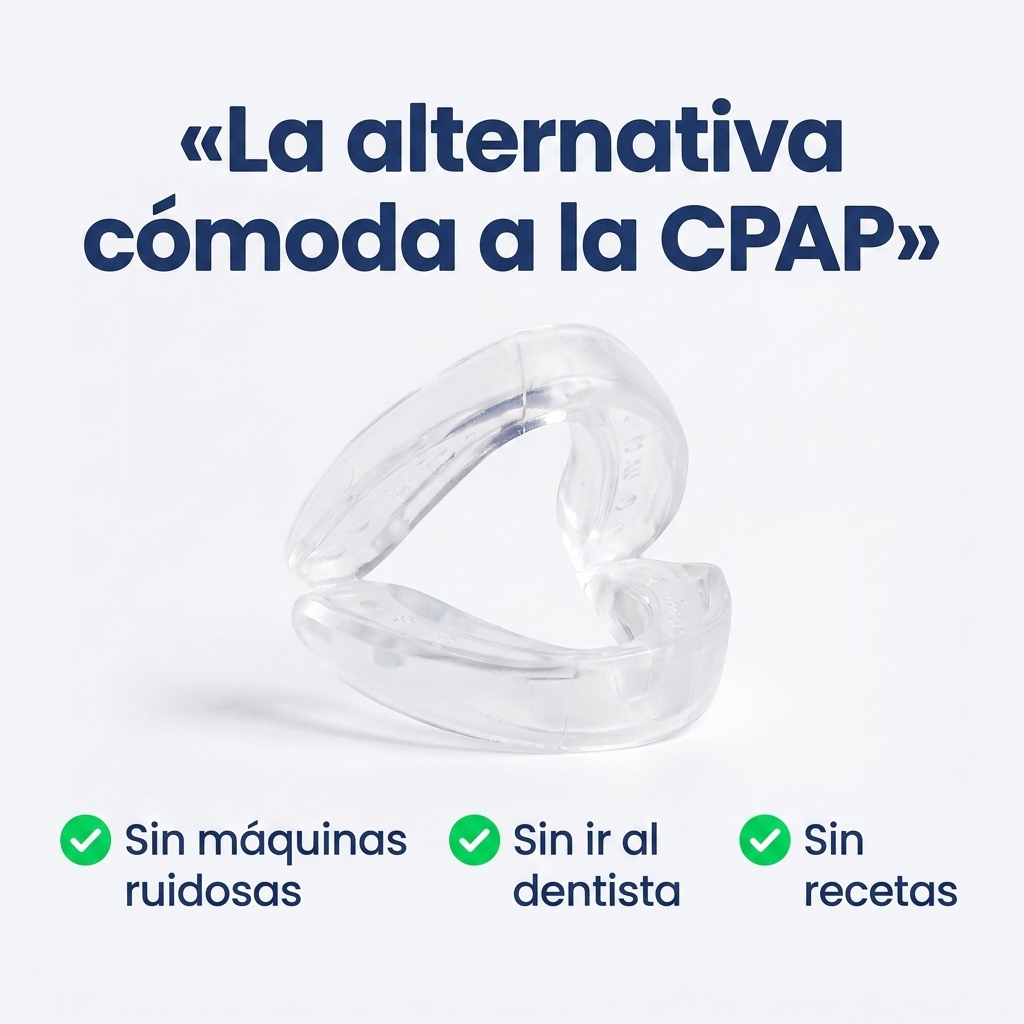 RestLab mantiene la vía abierta sin CPAP: sin mascarilla, sin tubos, sin ruido