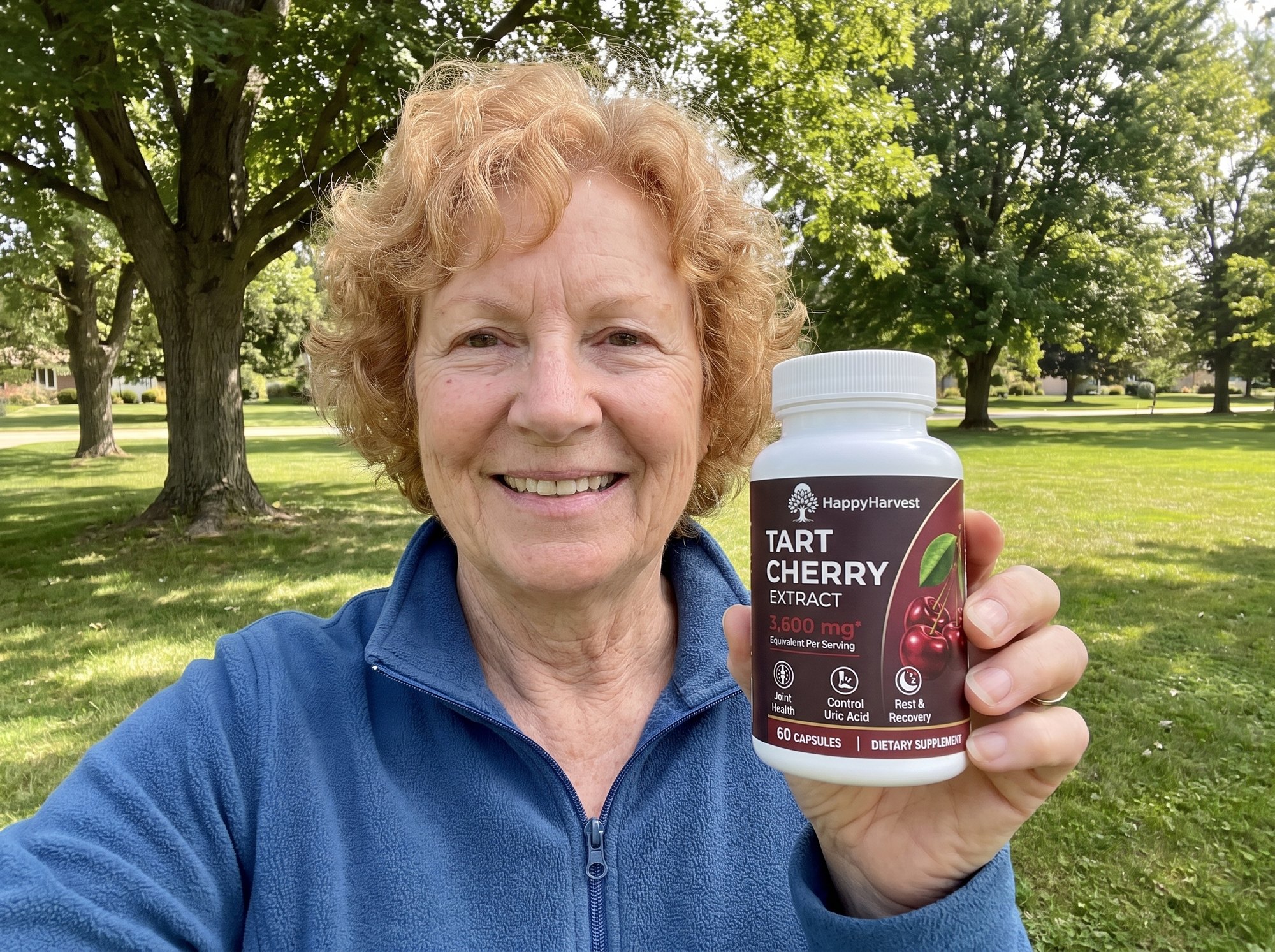 Claire A. with her HappyHarvest bottle