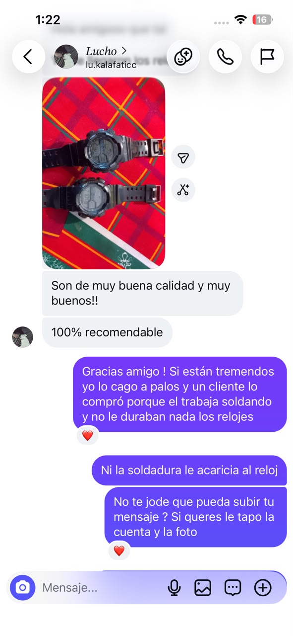 Testimonio Lucho: son de muy buena calidad, 100% recomendable