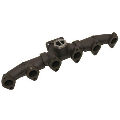 Dark grey cast iron exhaust manifold for six-cylinder engine