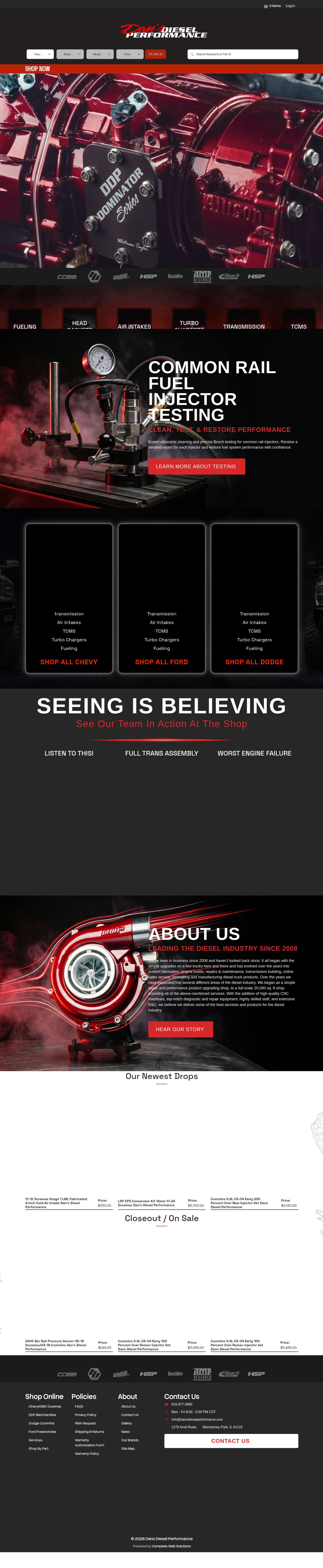 Dan's Diesel homepage full preview