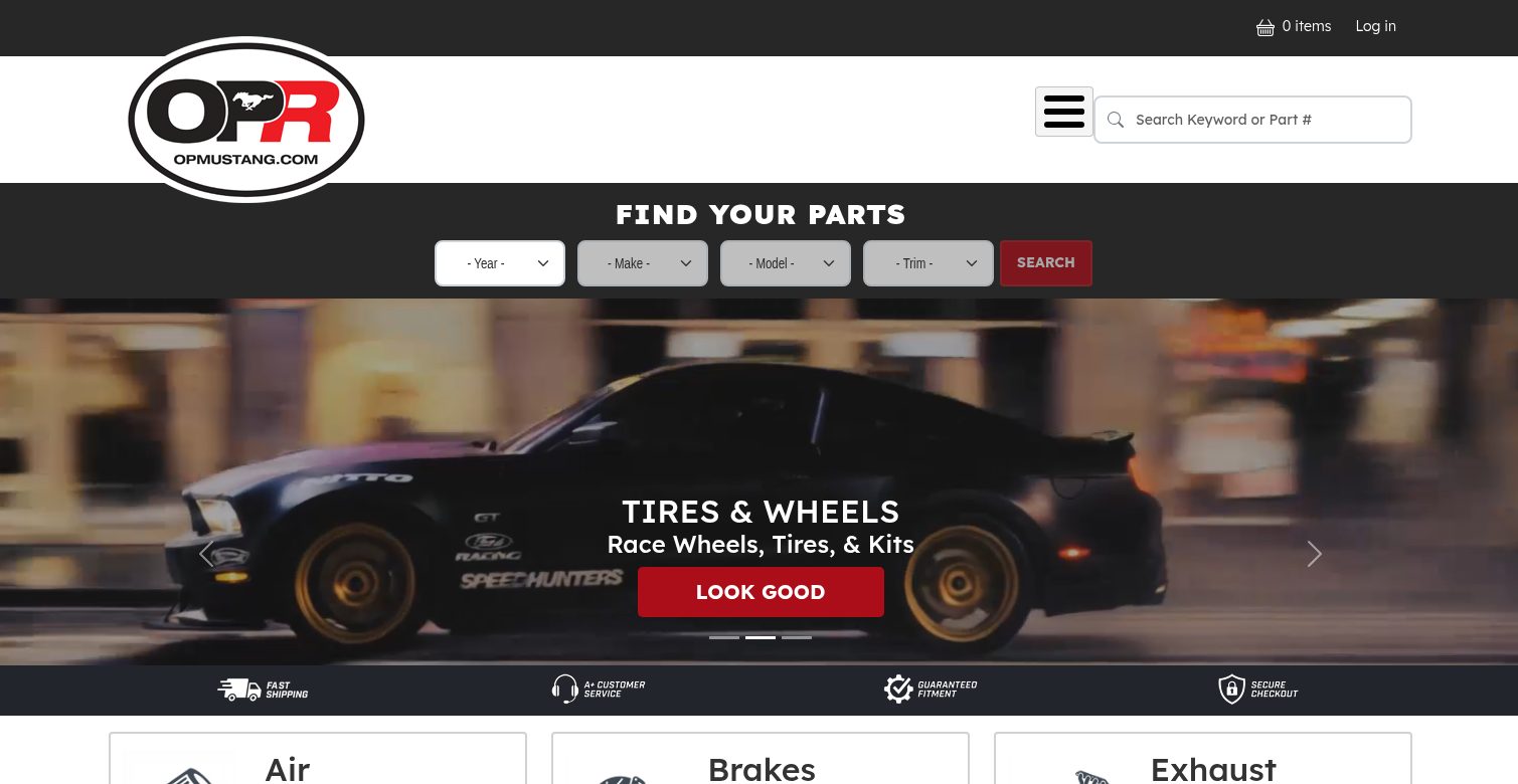 OP Mustang custom year make model search
