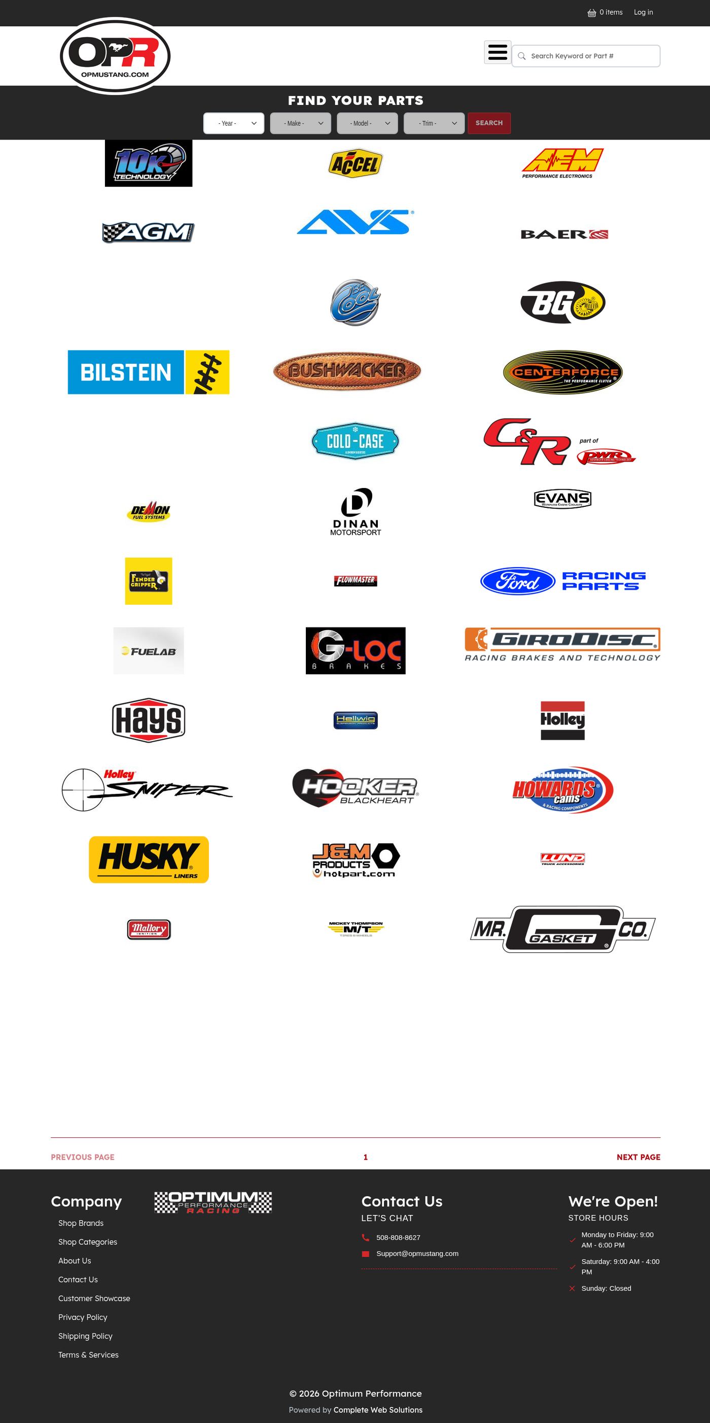 OP Mustang brand directory