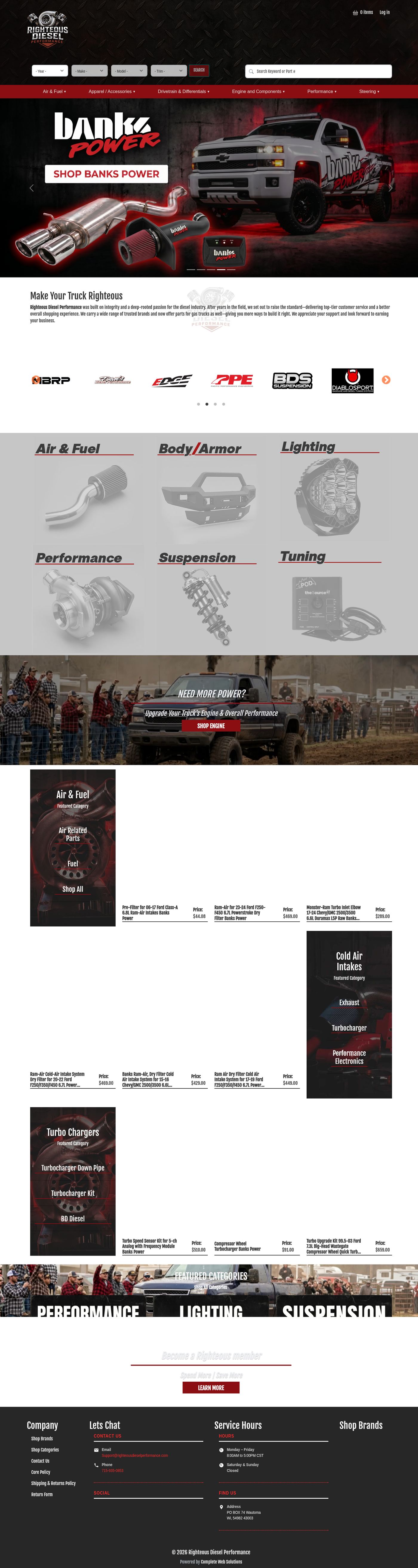 Righteous Diesel homepage preview