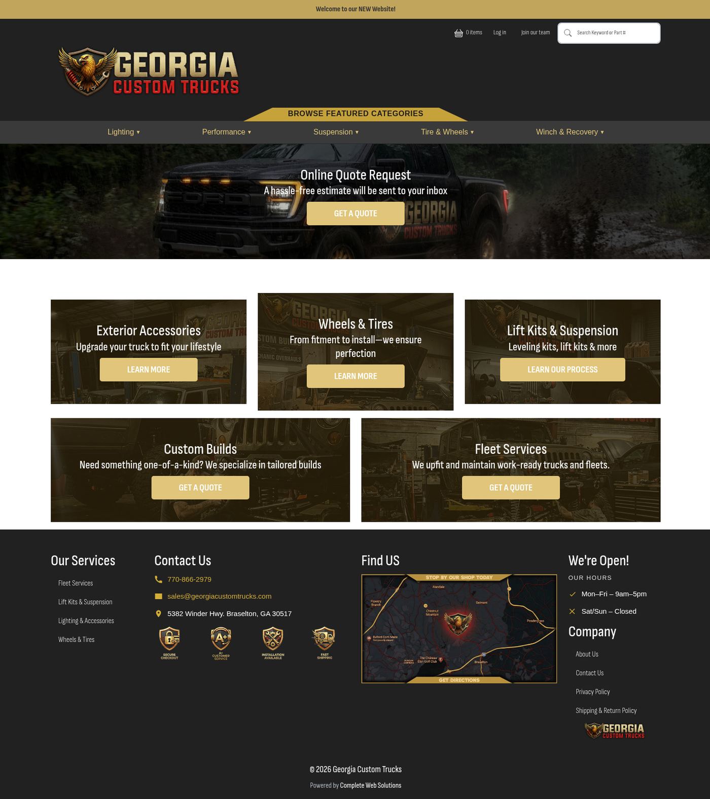 Georgia Custom Trucks services page full preview