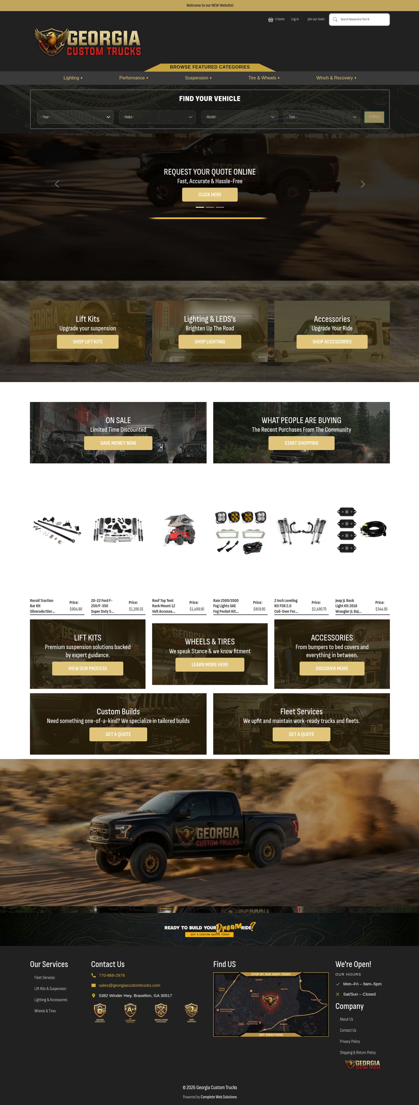 Georgia Custom Trucks homepage preview
