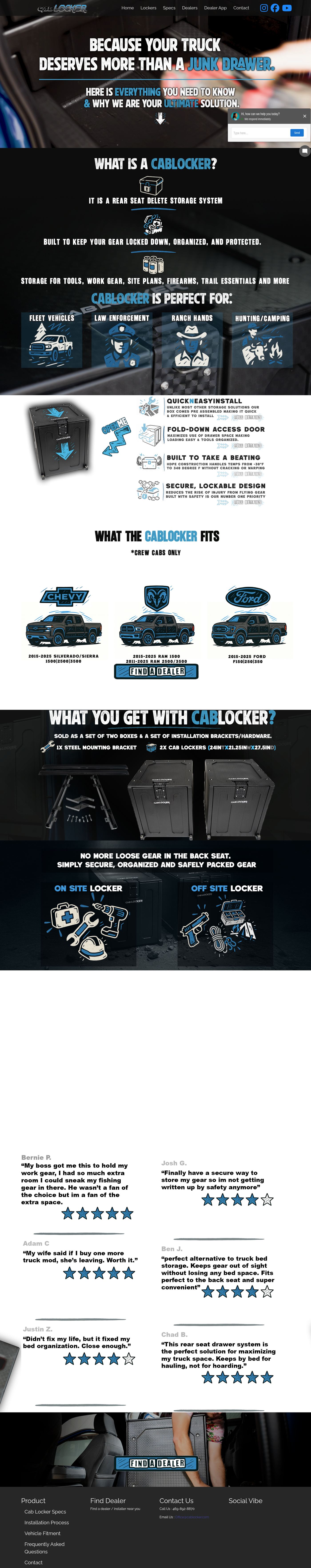 Cab Locker homepage preview