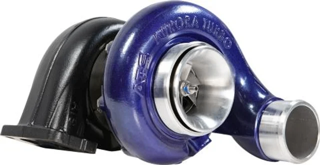 Aurora turbocharger with blue compressor housing