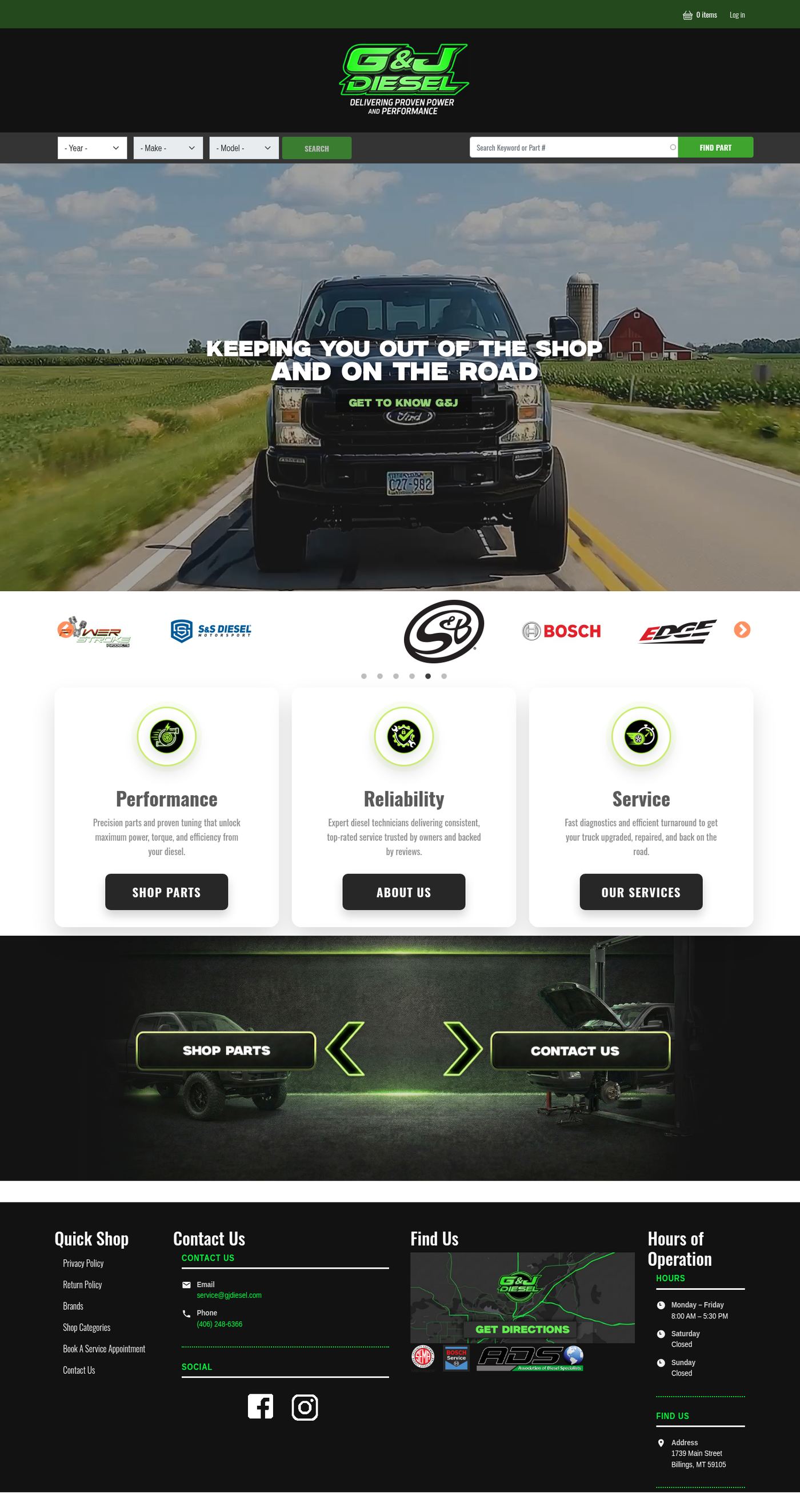 G&J Diesel homepage preview