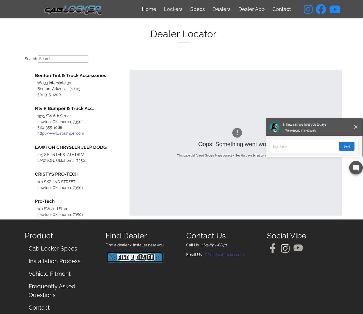 Cab Locker dealer locator