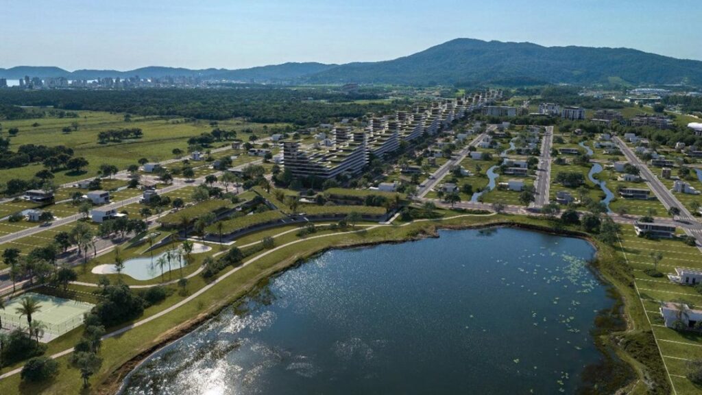 Render do Ecossistema Neymar Jr em Santa Catarina - empreendimento esportivo dentro da smart city Porto Belo Lagos