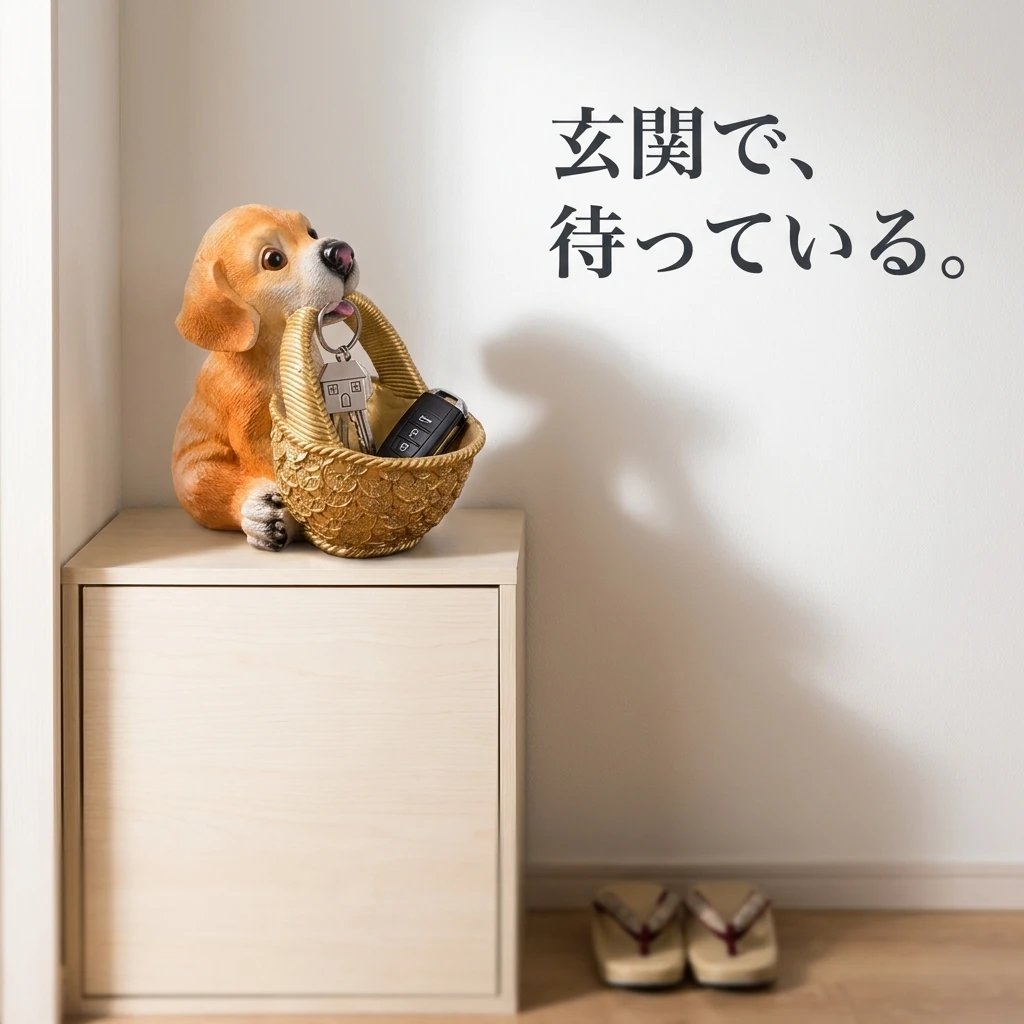 玄関の下駄箱の上に置いたところ