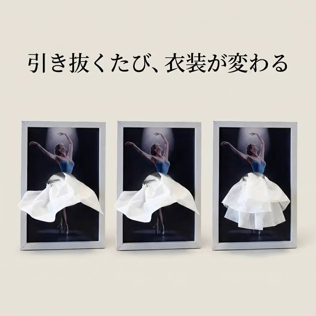 ティッシュがスカートになるバレエティッシュケース