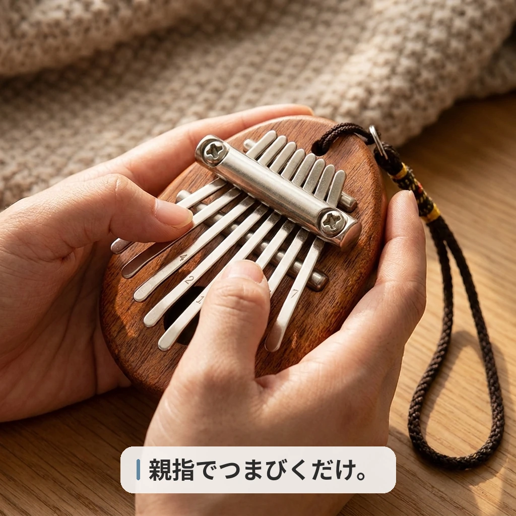 つまびくたびに、ふっと肩の力が抜ける。