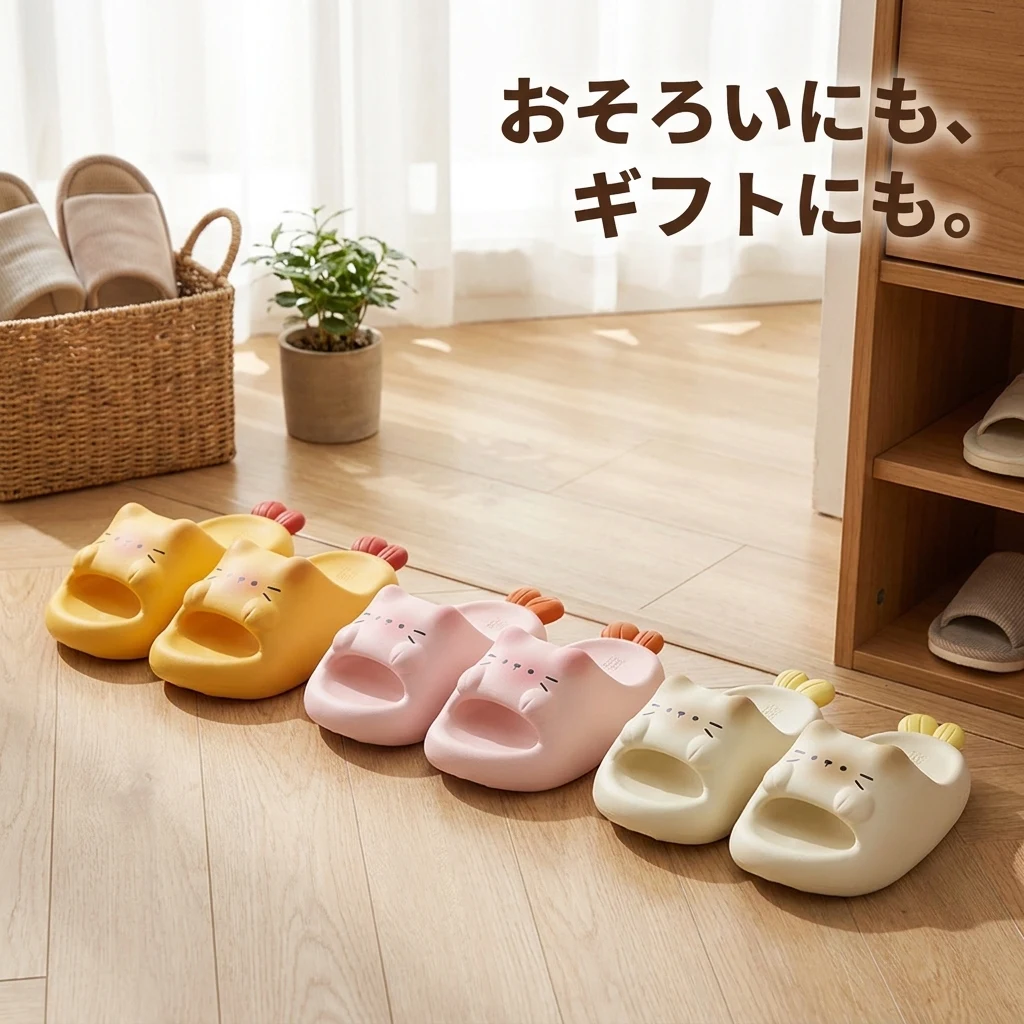 3色を玄関に並べた様子