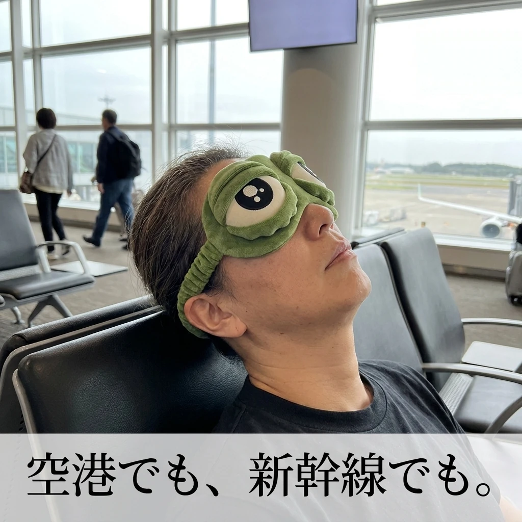 空港の待合席で着用