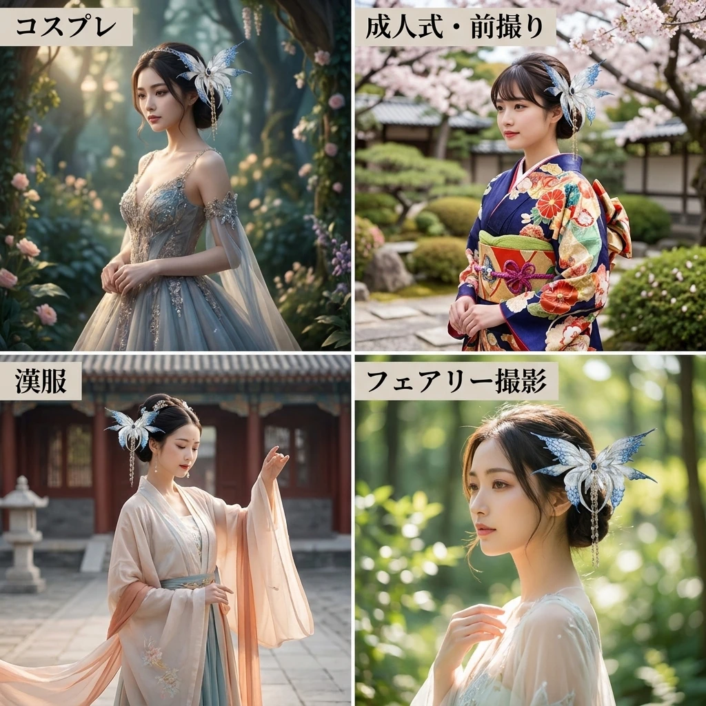 コスプレ・成人式・漢服など様々なシーンの着用イメージ
