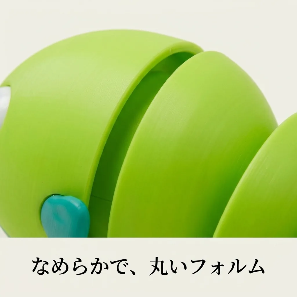 なめらかで丸いプラスチックの質感（接合部のアップ）