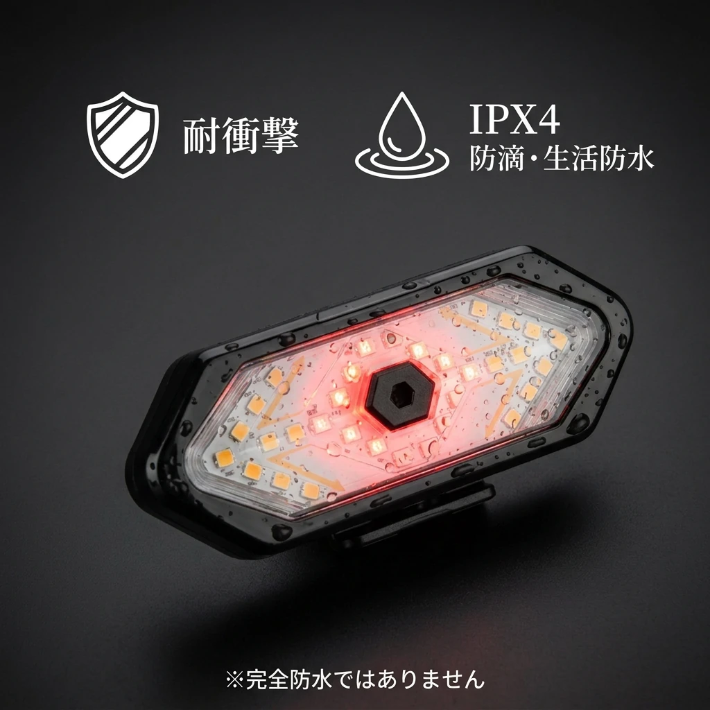 IPX4防滴・耐衝撃設計のボディ