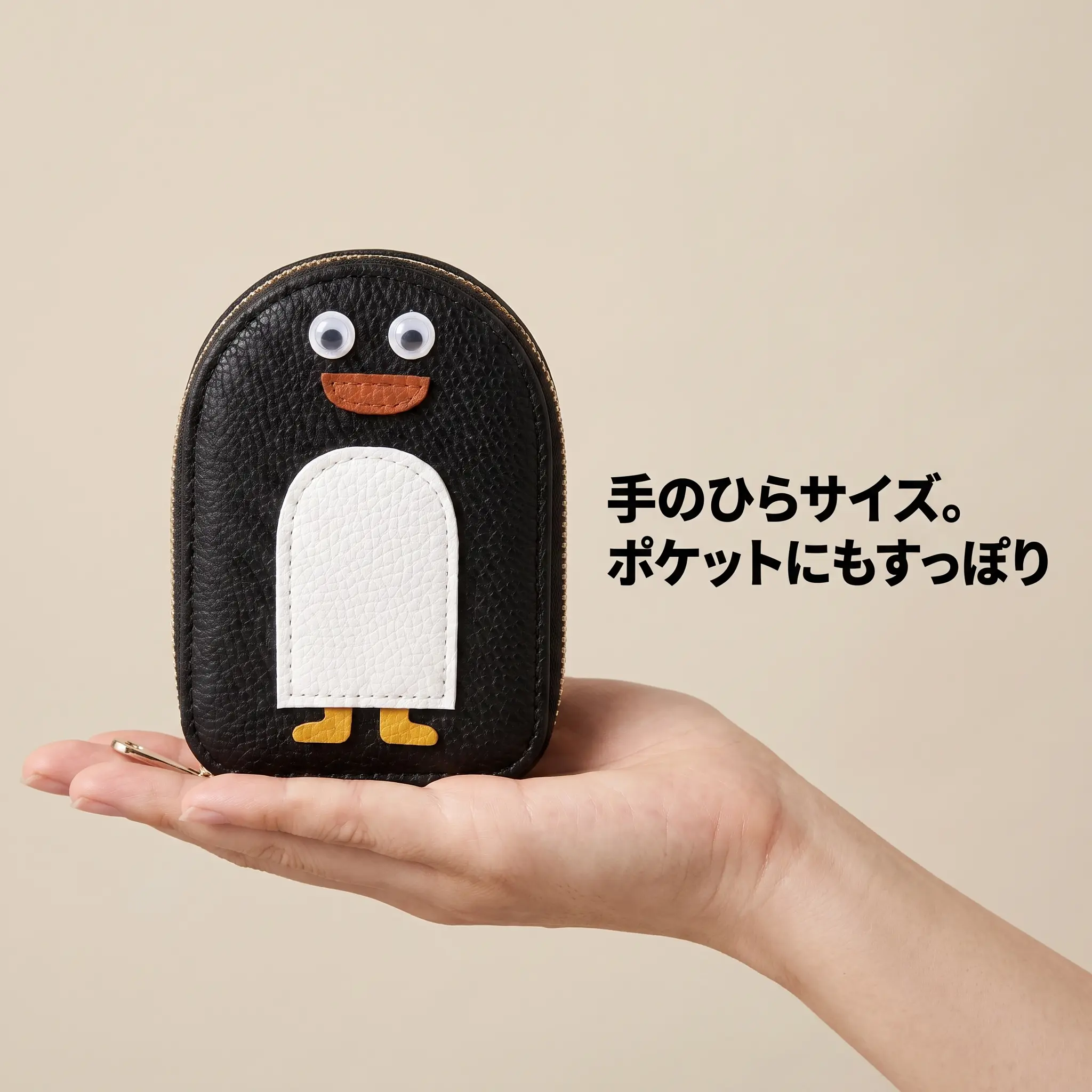手のひらにのるサイズのペンギンのカードケース