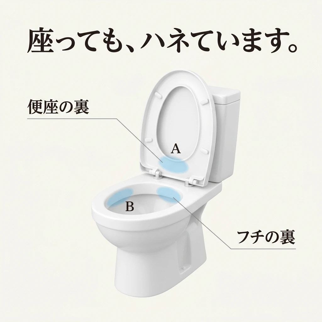 座っても飛び散る場所