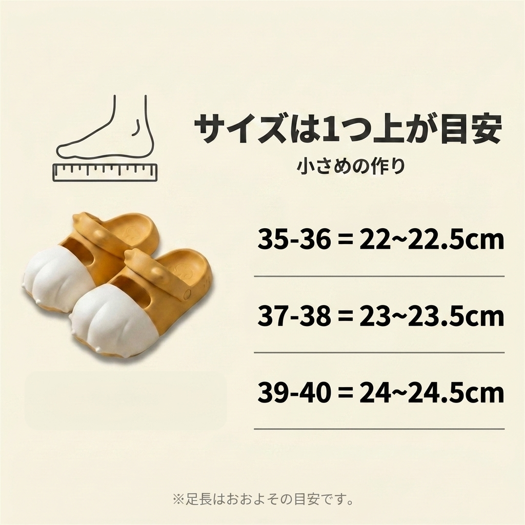 サイズは1つ上が目安 小さめの作り