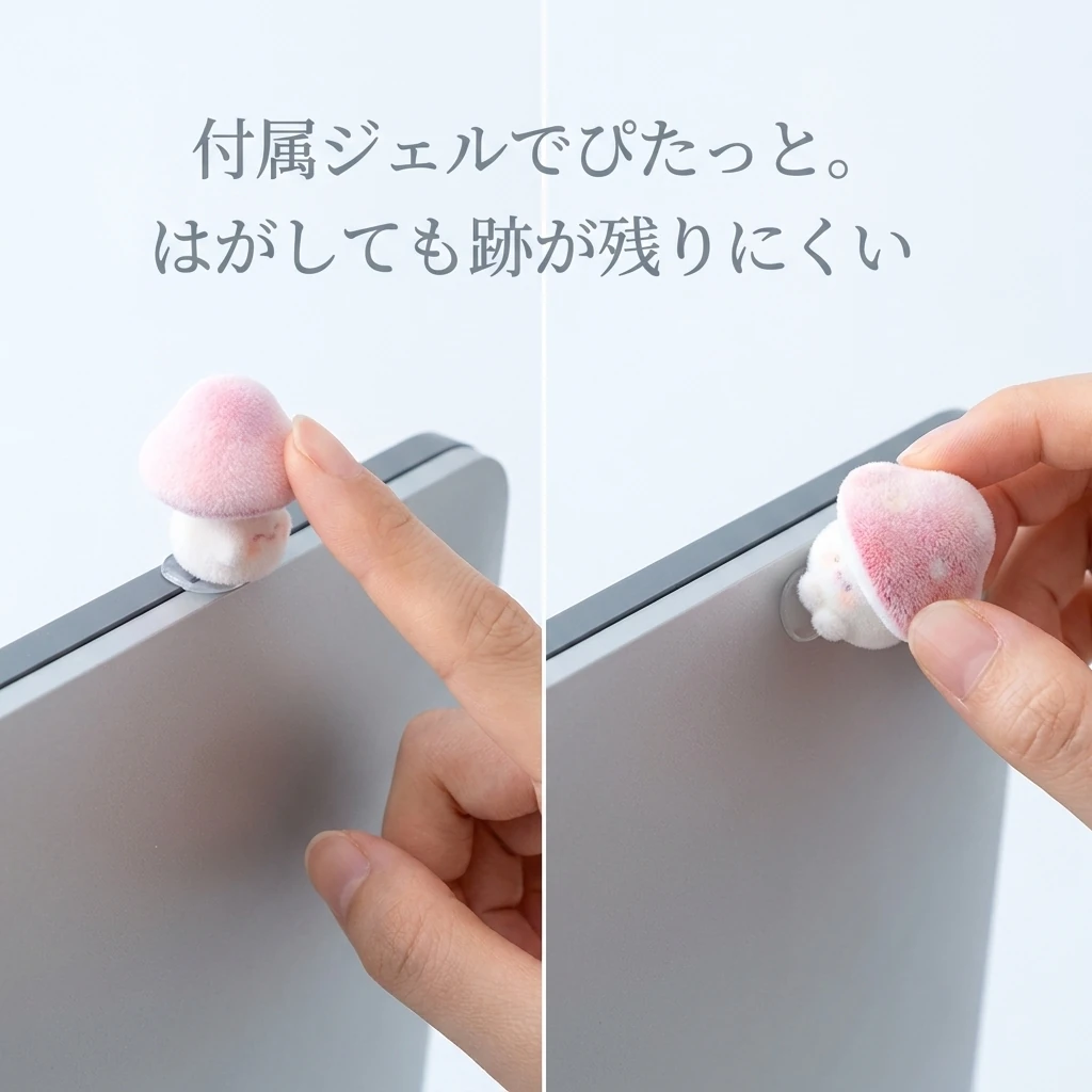 付属の粘着ジェルできれいに一列