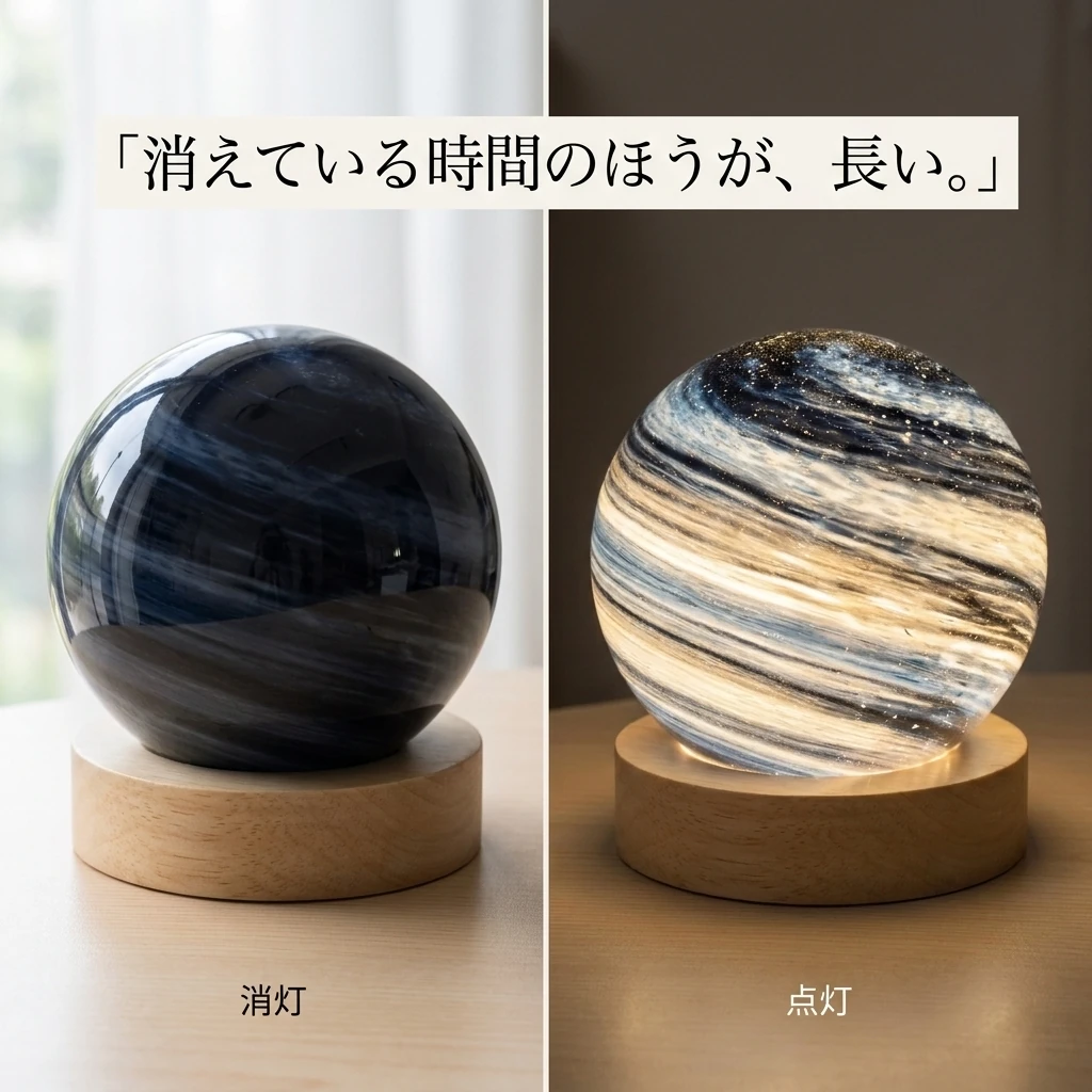 消灯時と点灯時の比較