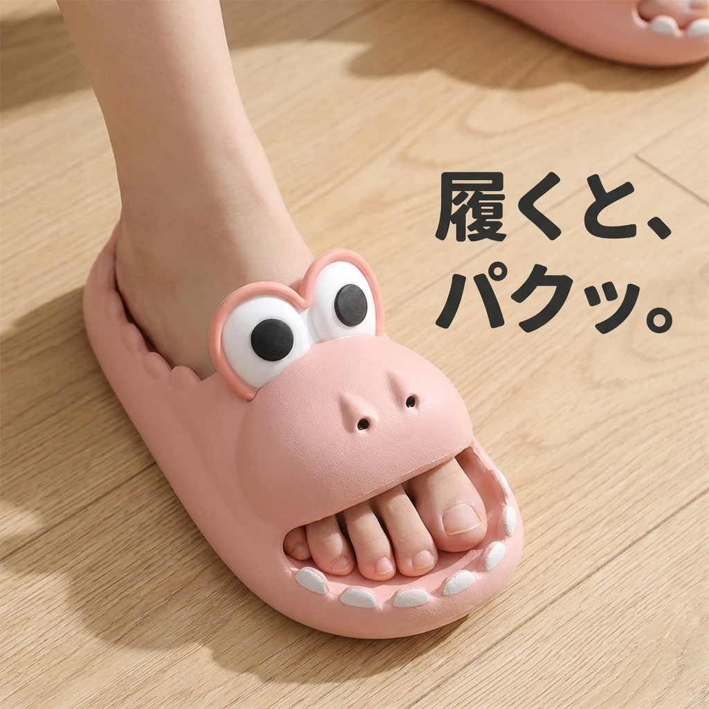 足を入れると恐竜がパクッ